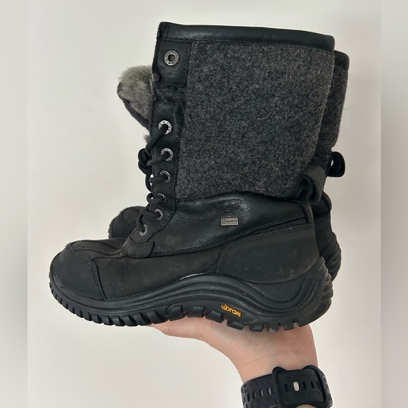 Ugg Adirondack II Waterproof Vibram Winter Boots - Women's Size 7 - Black Gray - Picture 3 of 10